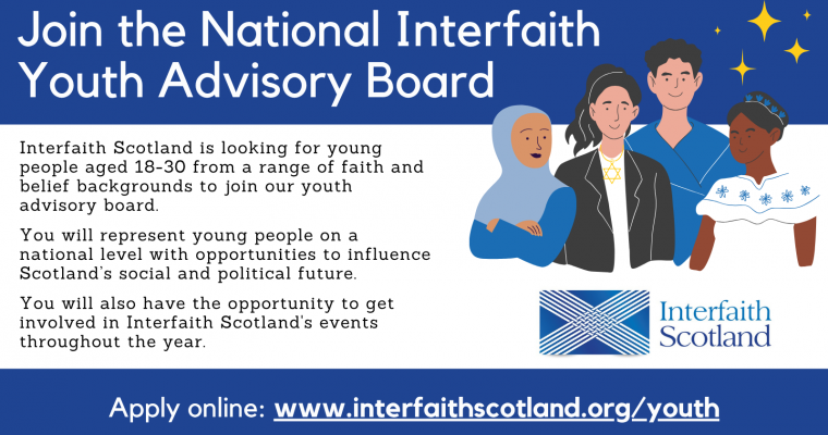 Apply to be on Interfaith Scotland’s National Interfaith Youth Advisory Board