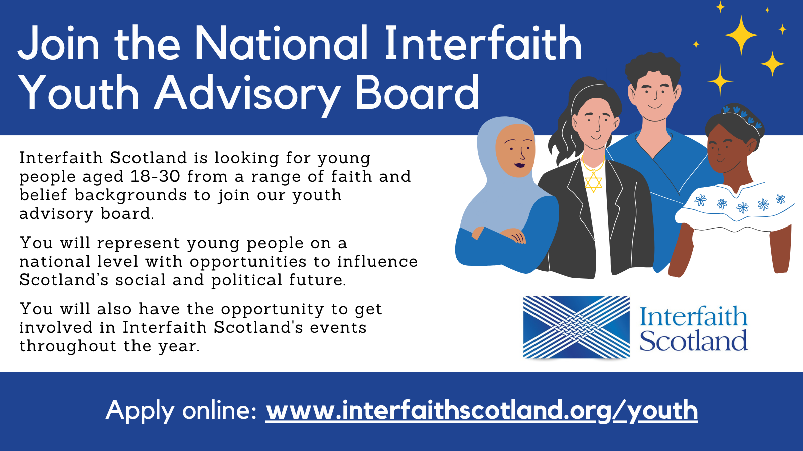 Apply to be on Interfaith Scotland’s National Interfaith Youth Advisory Board